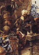 Charles Bargue Arab Dealer Among His Antiques. oil